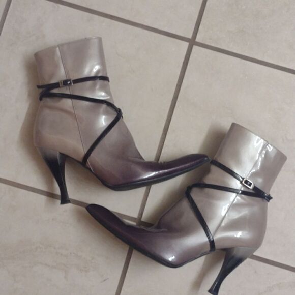 Marino Fabiani Italy boots genuine patent leather obre point toe heel size 6.5 - Picture 3 of 14